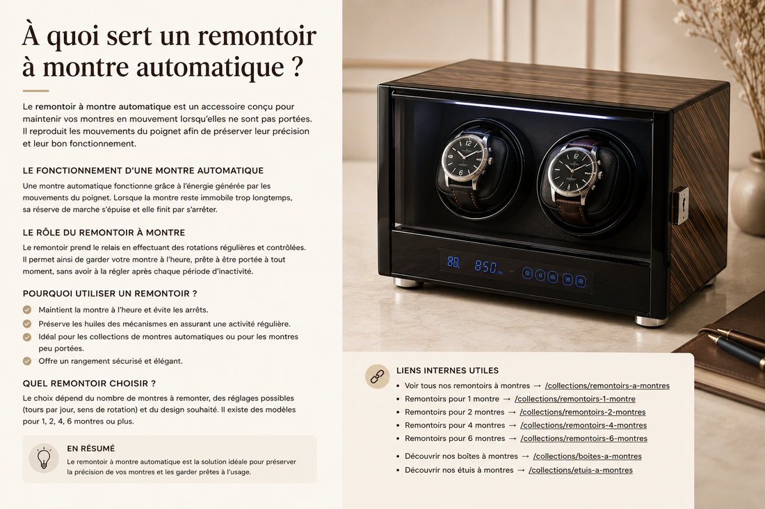 À quoi sert un remontoir à montre automatique ?