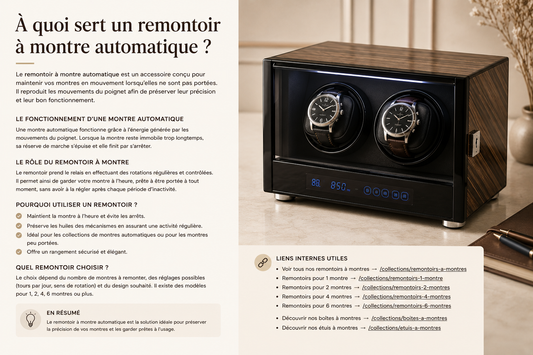 À quoi sert un remontoir à montre automatique ?
