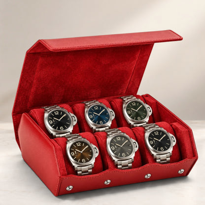 Boîte à Montre en Cuir Saffiano - 6 Montres