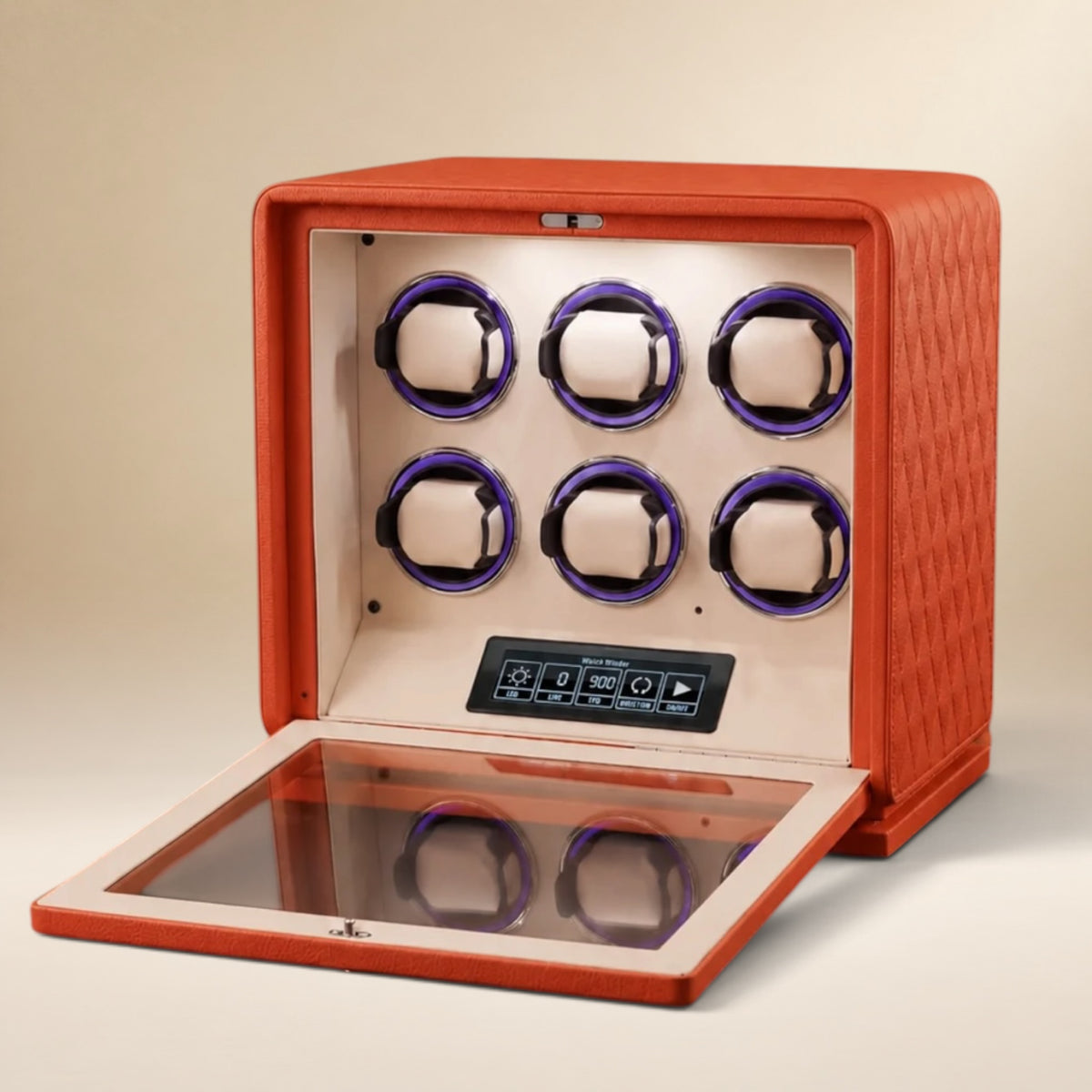 Remontoir à Montre Automatique en Cuir Végétal - 6 Montres