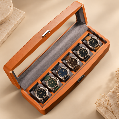 Boîte à Montre en Cuir Microfibre – 4 ou 6 Montres