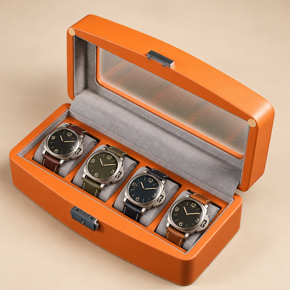 Boîte à Montre en Cuir Microfibre – 4 ou 6 Montres