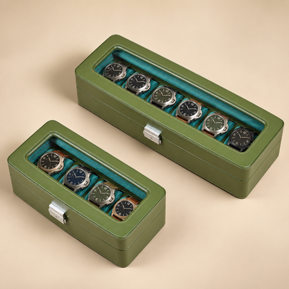 Boîte à Montre en Cuir Microfibre – 4 ou 6 Montres