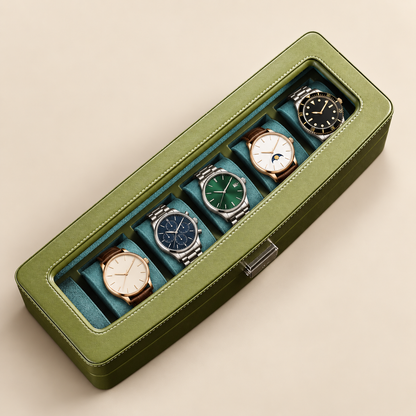 Boîte à Montre en Cuir Microfibre – 4 ou 6 Montres
