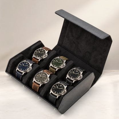 Boîte à Montre en Cuir Saffiano - 6 Montres