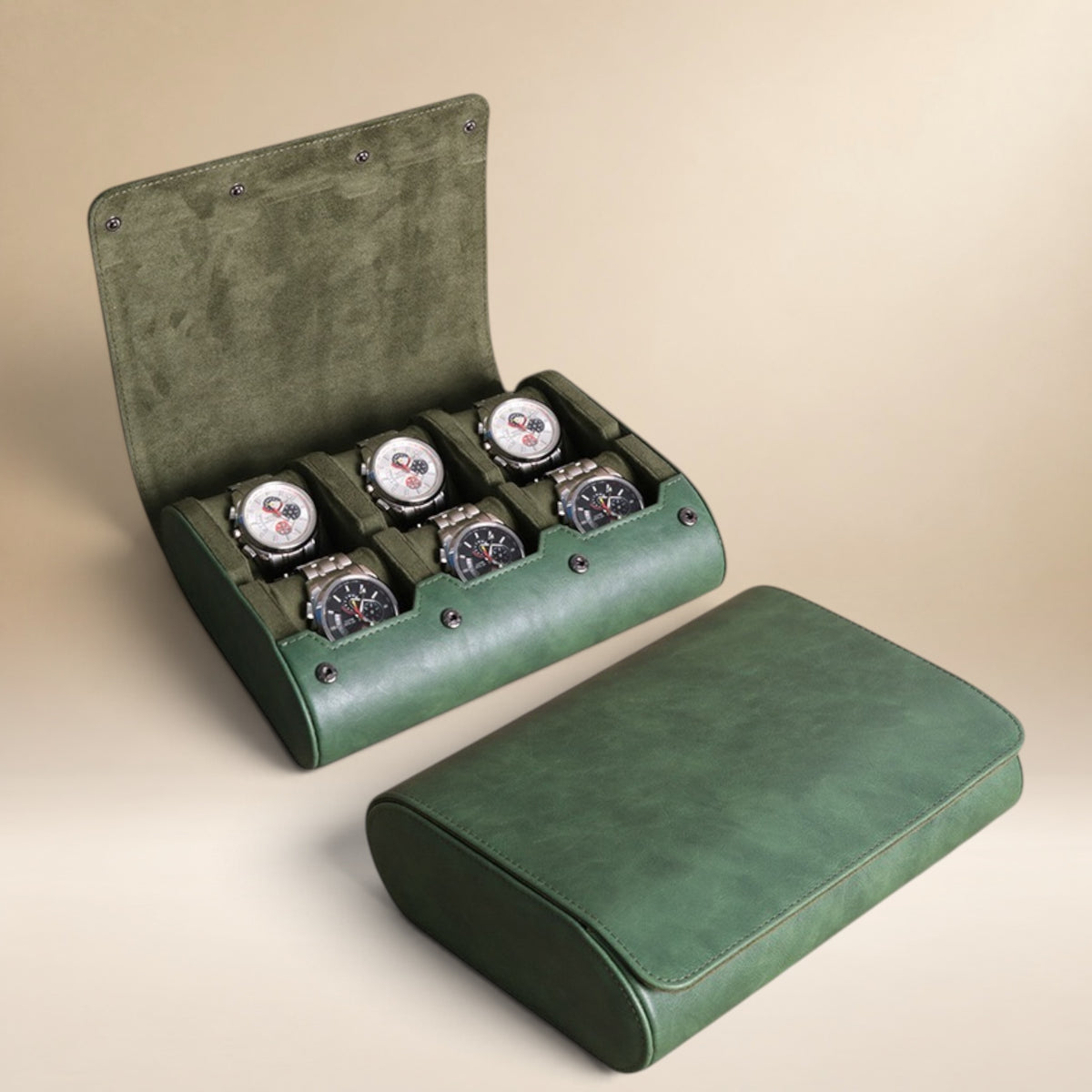 Étui à Montre en Cuir PU - 6 Montres