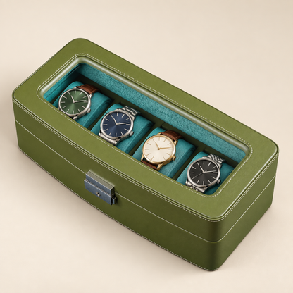 Boîte à Montre en Cuir Microfibre – 4 ou 6 Montres
