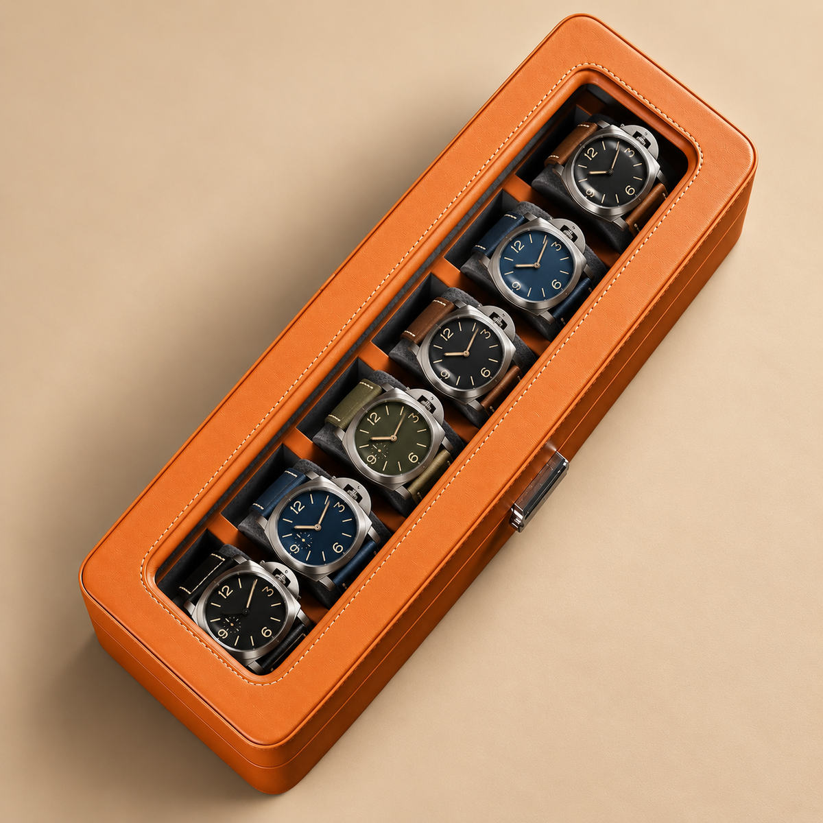 Boîte à Montre en Cuir Microfibre – 4 ou 6 Montres