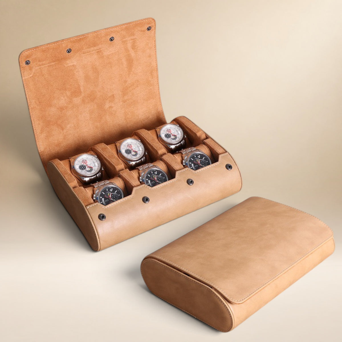 Étui à Montre en Cuir PU - 6 Montres