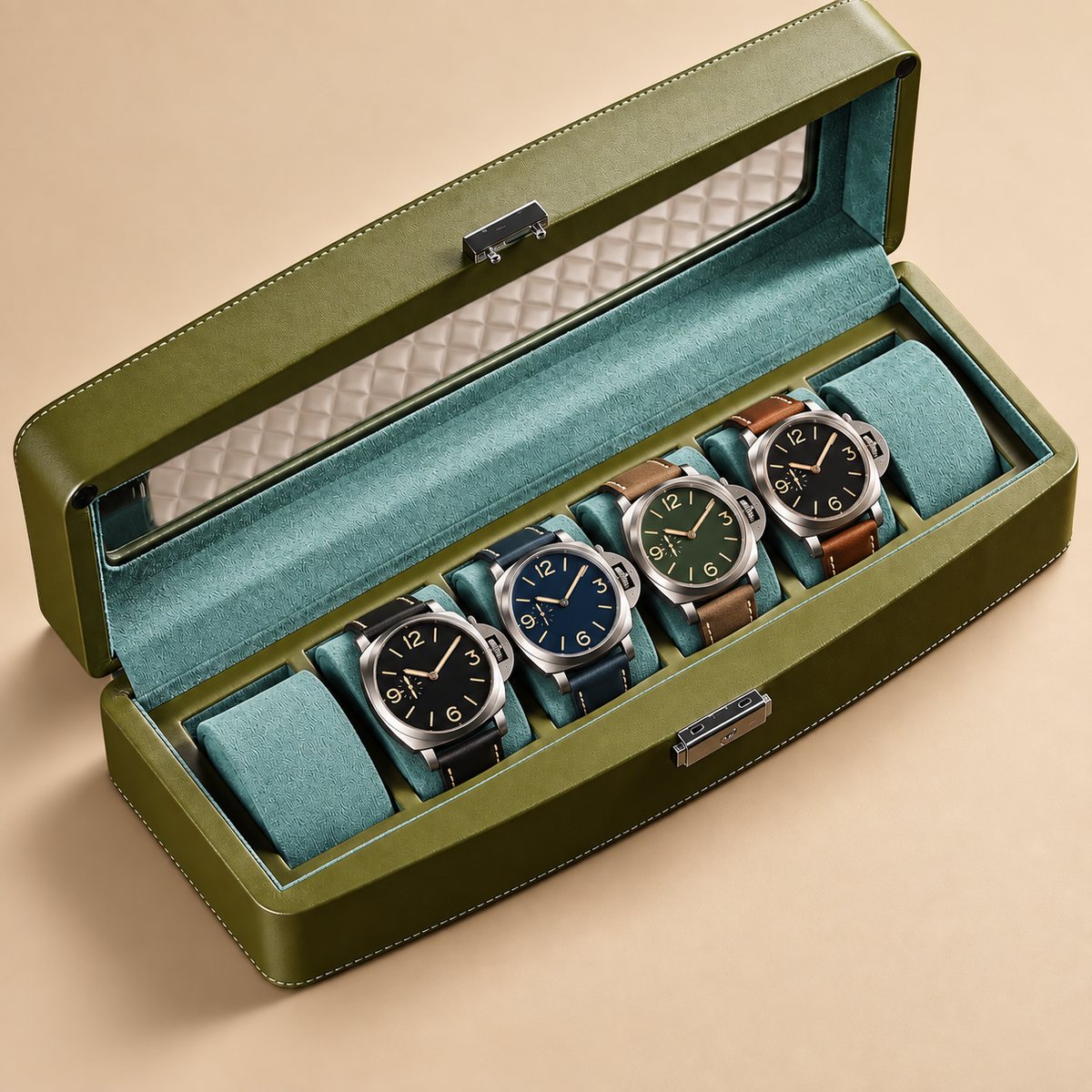 Boîte à Montre en Cuir Microfibre – 4 ou 6 Montres