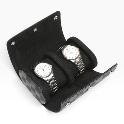 Lot de 3 Étuis à Montre en Cuir PU Matelassé Noir – 1, 2 et 3 Montres