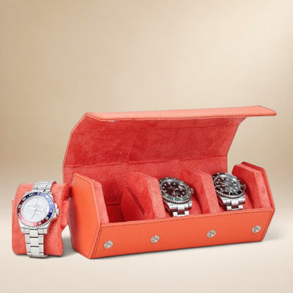 Étui à Montres en Cuir Saffiano - 3 Montres