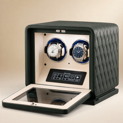 Remontoir à Montre Automatique en Cuir Végétal - 2 Montres