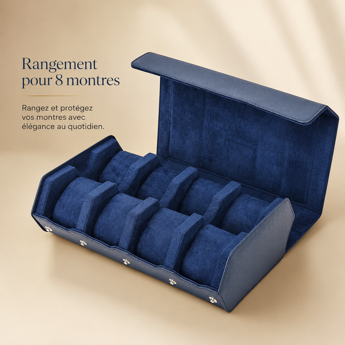 Étui à Montres en cuir véritable – 8 montres – vue 4