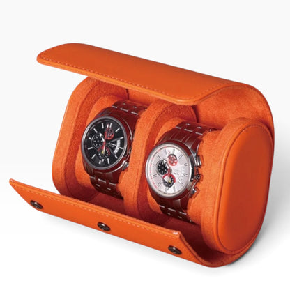 Lot de 3 Étuis à Montre en Cuir PU Orange – 1, 2 et 3 Montres