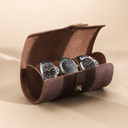 Étui à Montres de Voyage en cuir Crazy Horse – 3 montres