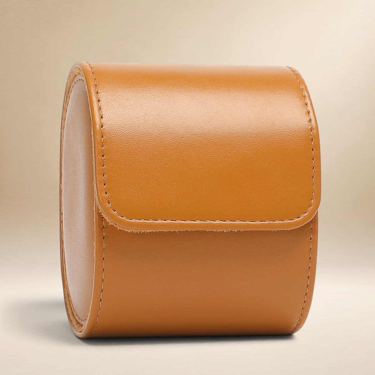 Lot de 3 Étuis à Montre en Cuir Caramel PU – 1, 2 et 3 Montres