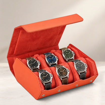 Boîte à Montre en Cuir Saffiano - 6 Montres