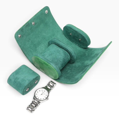 Lot de 3 Étuis à Montre en Cuir PU Matelassé Vert – 1, 2 et 3 Montres