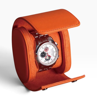 Lot de 3 Étuis à Montre en Cuir PU Orange – 1, 2 et 3 Montres