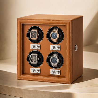 Remontoir automatique camel avec 4 montres, format cube