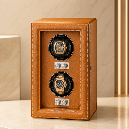 Remontoir automatique camel avec 2 montres, format tour verticale