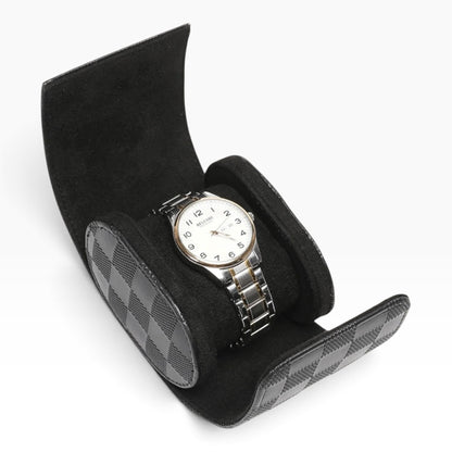 Lot de 3 Étuis à Montre en Cuir PU Matelassé Noir – 1, 2 et 3 Montres