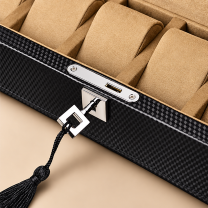 Boîte à Montres Effet Fibre de Carbone – 6 Montres
