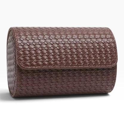 Lot de 3 Étuis à Montre en Cuir PU Matelassé Marron Chocolat – 1, 2 et 3 Montres