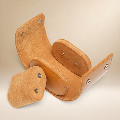 Lot de 3 Étuis à Montre en Cuir Caramel PU – 1, 2 et 3 Montres