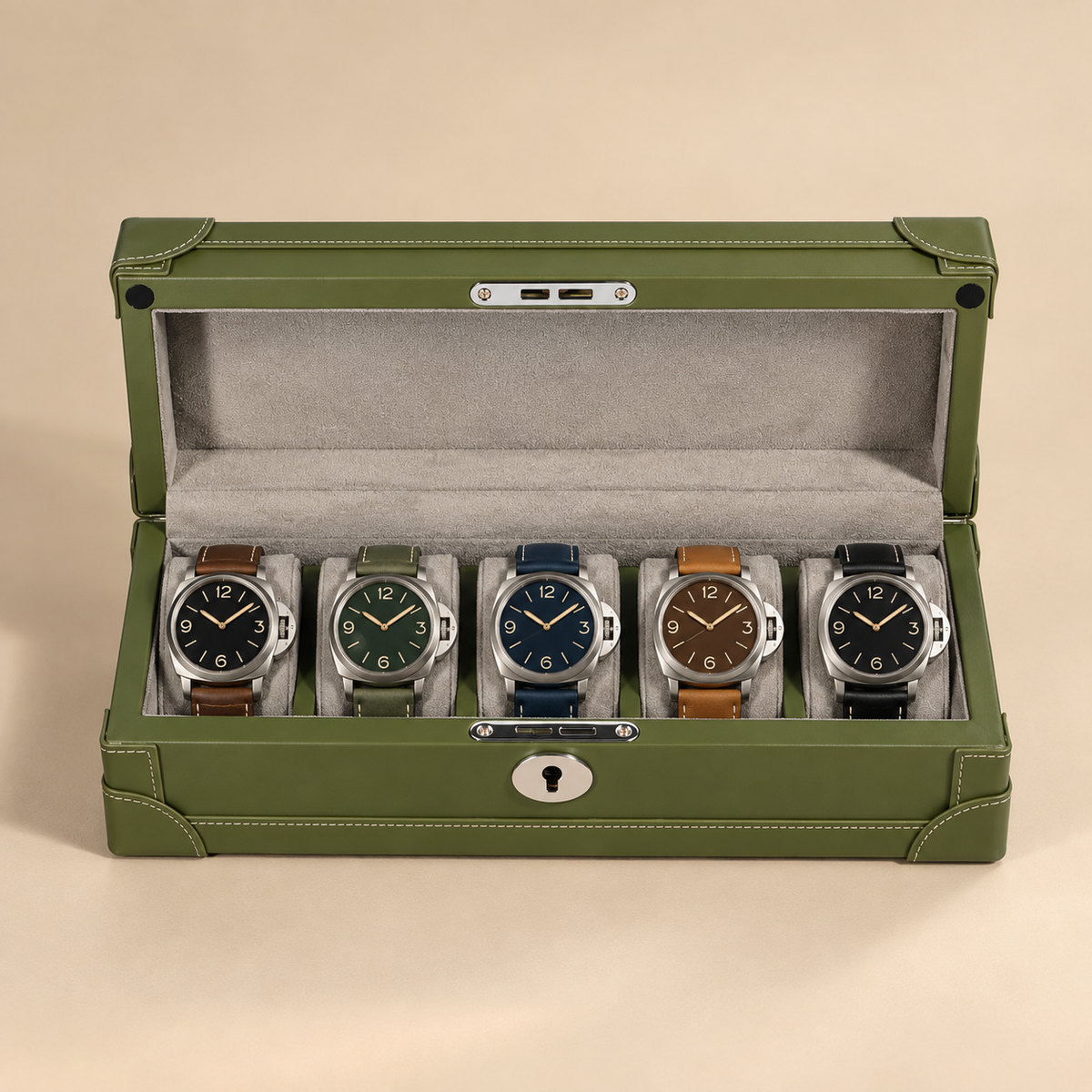 Boîte À Montre En Cuir Microfibre - 5 Montres