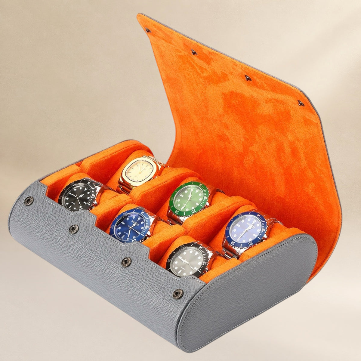 Étui à Montres en Cuir Pu - 6 Montres