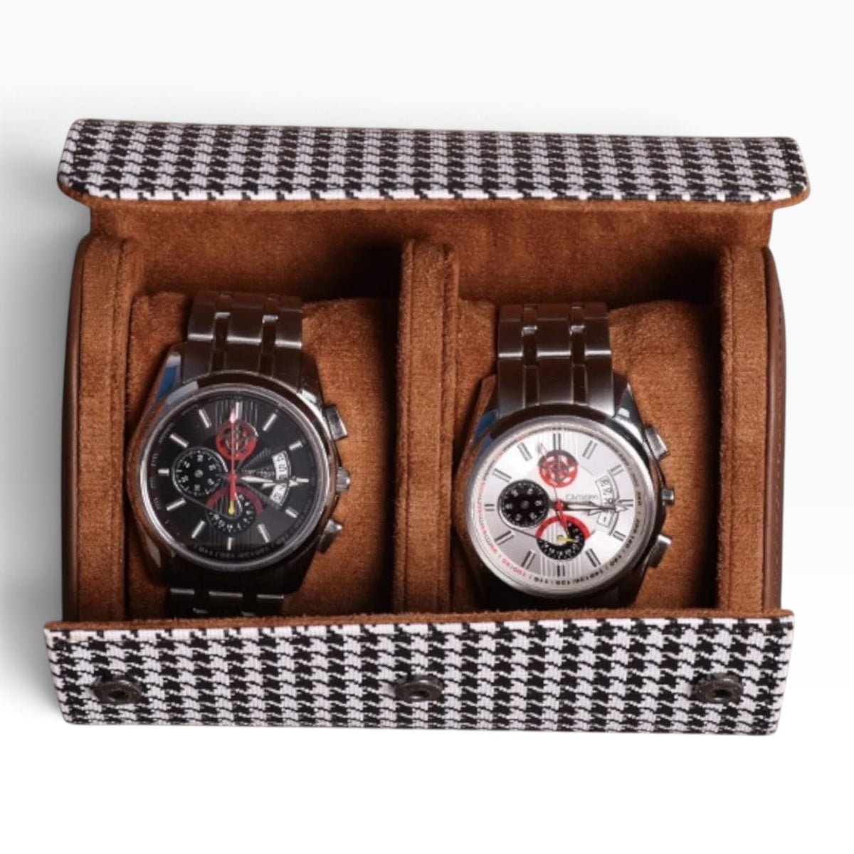 Lot de 3 Étuis à Montre en Cuir PU Noir et Blanc – 1, 2 et 3 Montres