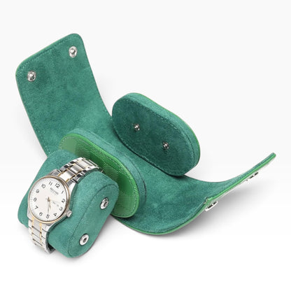 Lot de 3 Étuis à Montre en Cuir PU Matelassé Vert – 1, 2 et 3 Montres