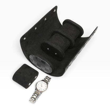 Lot de 3 Étuis à Montre en Cuir PU Matelassé Noir – 1, 2 et 3 Montres