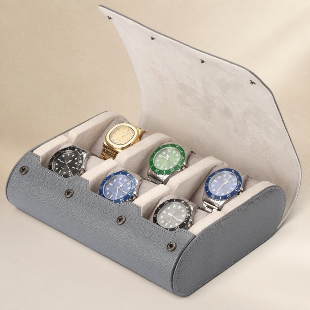 Étui à Montres en Cuir Pu - 6 Montres