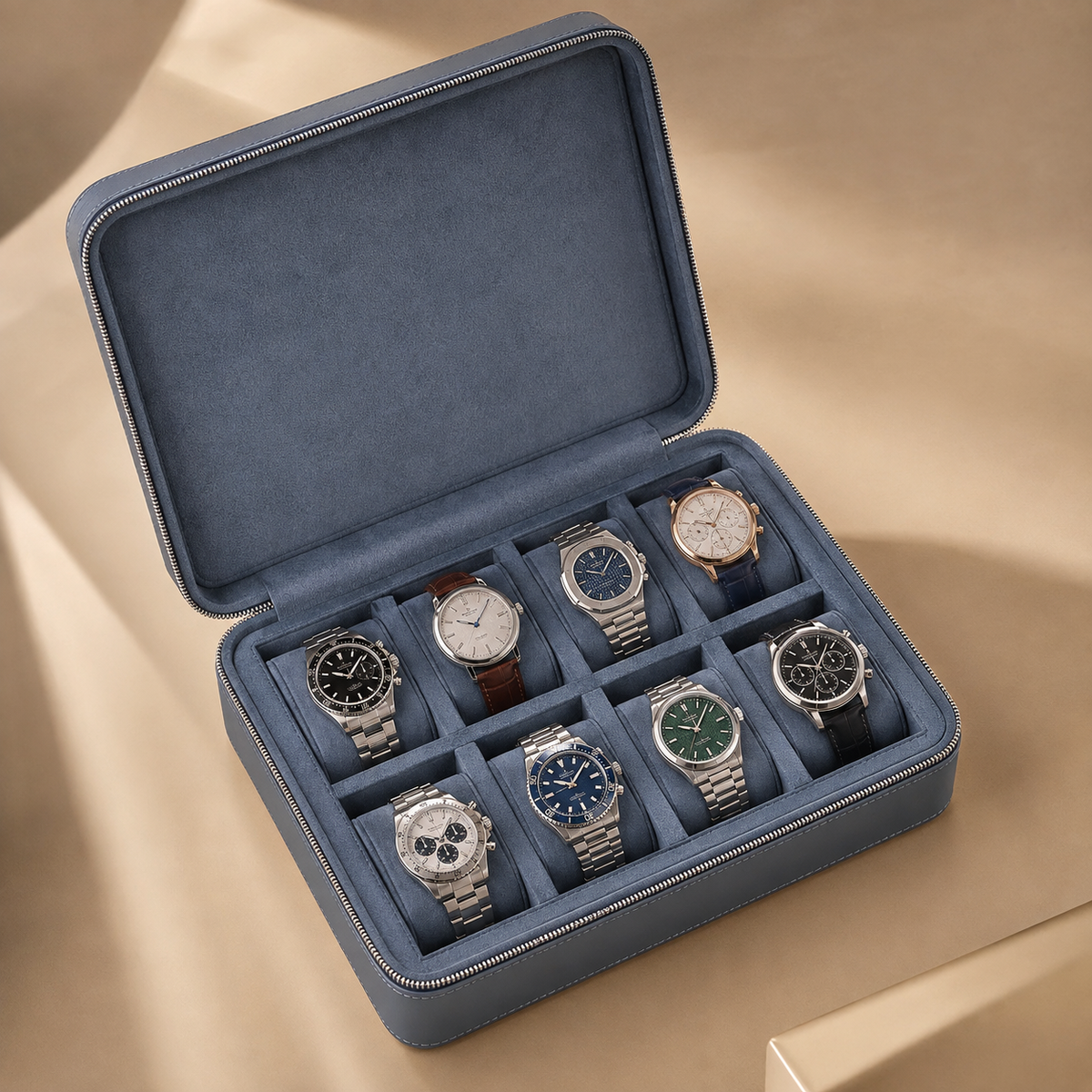 Étui à Montres de Voyage en cuir véritable – 8 montres – vue 4