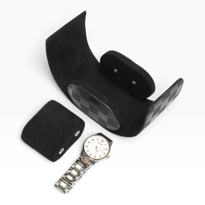 Lot de 3 Étuis à Montre en Cuir PU Matelassé Noir – 1, 2 et 3 Montres