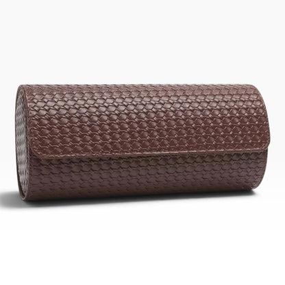 Lot de 3 Étuis à Montre en Cuir PU Matelassé Marron Chocolat – 1, 2 et 3 Montres