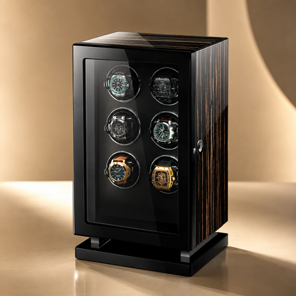Remontoir automatique en bois avec 6 montres