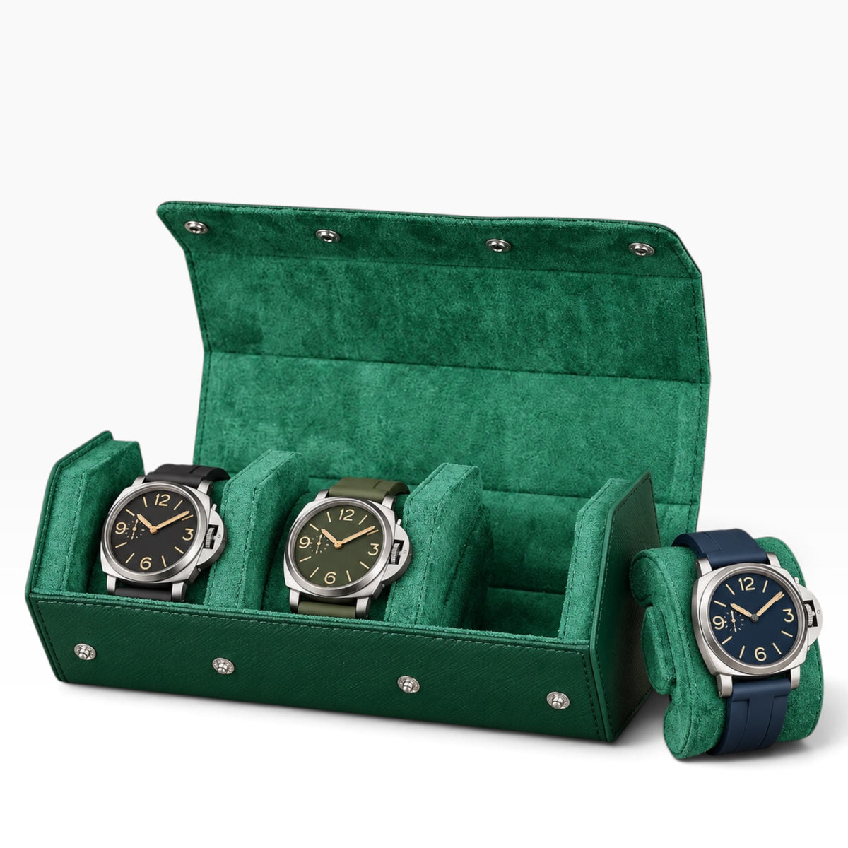 Étui à Montres en Cuir Saffiano - 3 Montres