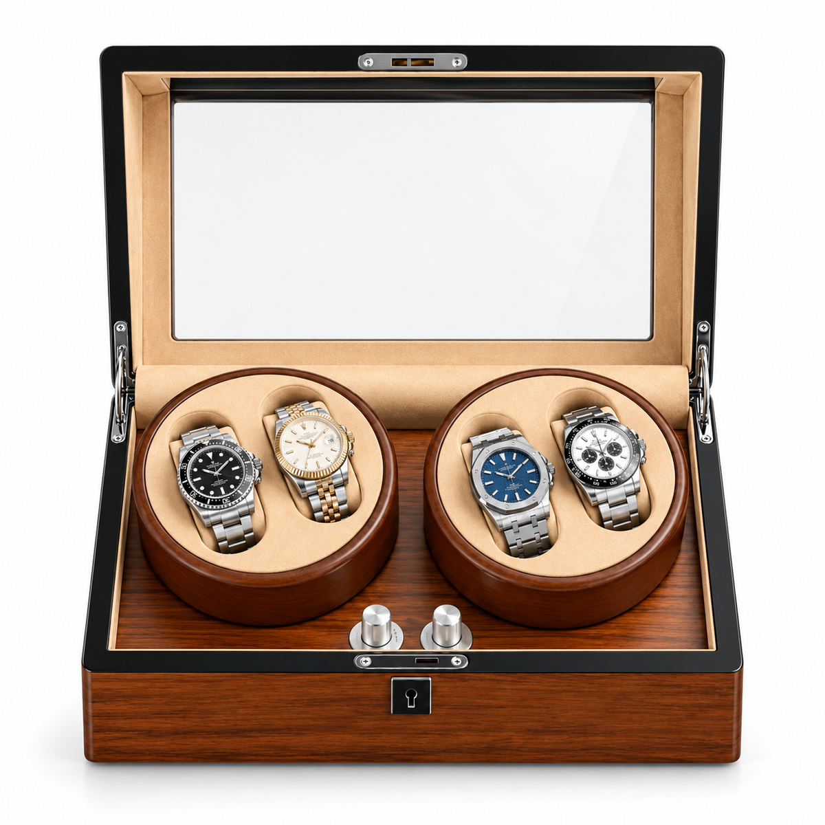 Remontoir pour Montres Automatiques en Bois – 4 montres