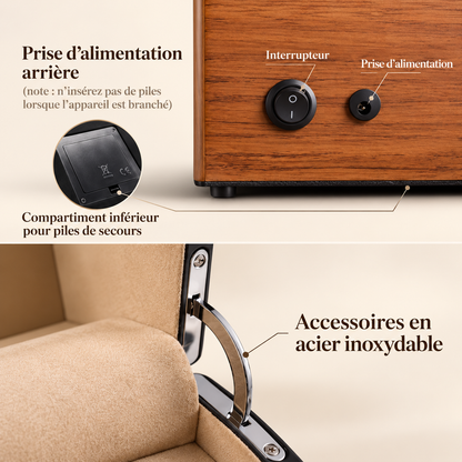 Remontoir pour Montres Automatiques en Bois – 4 montres