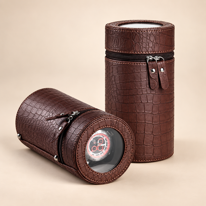 Remontoir à Montre Automatique Noir   Similicuir – 1 Montre