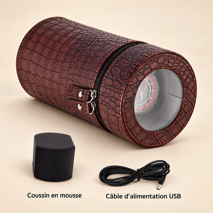 Remontoir à Montre Automatique Noir   Similicuir – 1 Montre