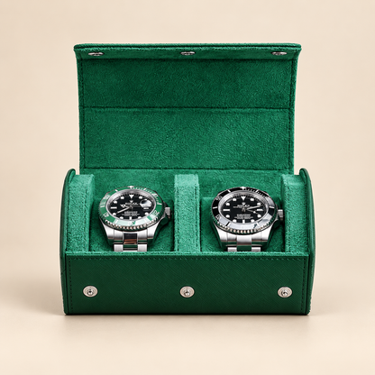 Étui à Montres en Cuir Saffiano – 2 Montres