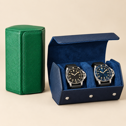 Étui à Montres en Cuir Saffiano – 2 Montres