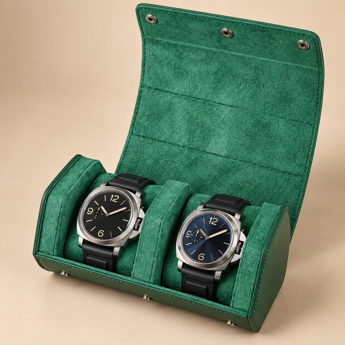 Étui à Montres en Cuir Saffiano – 2 Montres