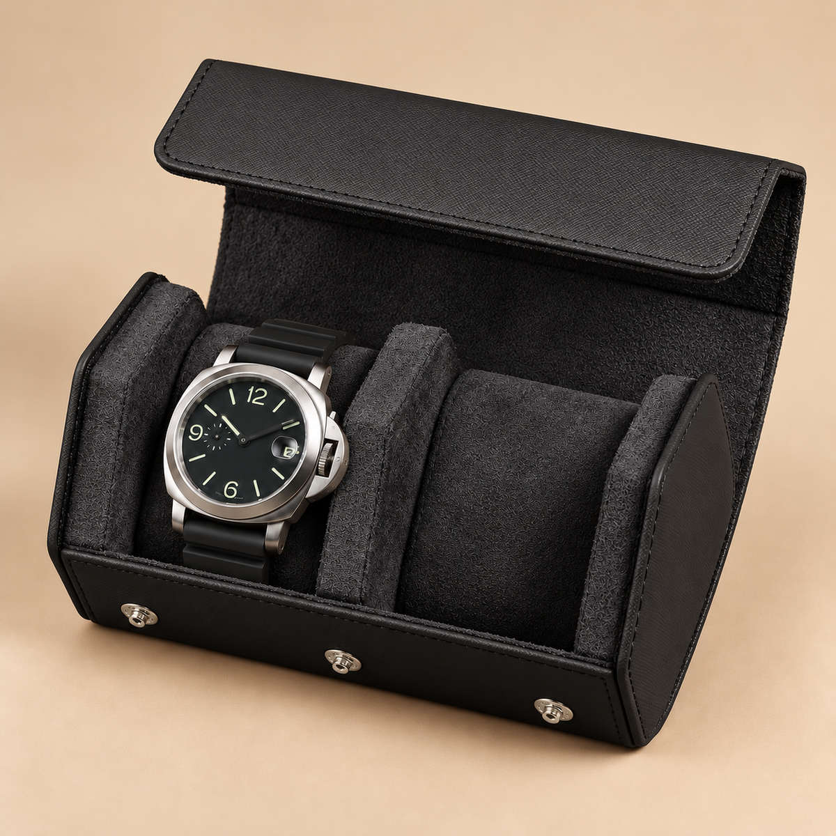 Étui à Montres en Cuir Saffiano – 2 Montres