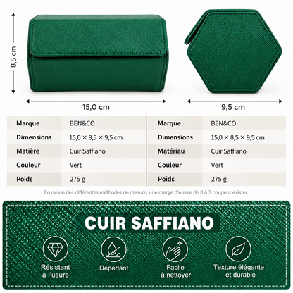 Étui à Montres en Cuir Saffiano – 2 Montres